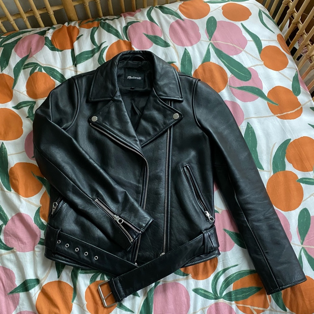 Madewell Ultimate Black Leather Zipper Motorcycle Jacket